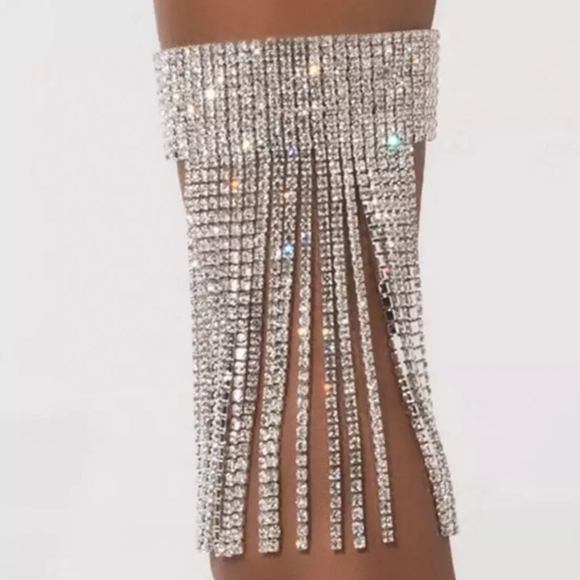 🎀2 Luxury Rhinestone Frindge Tassel Anklets - Picture 2 of 7
